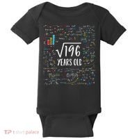 Square Root Of 196 14th Birthday 14 Year Old Gifts Math Bday Baby Bodysuit thumb 0