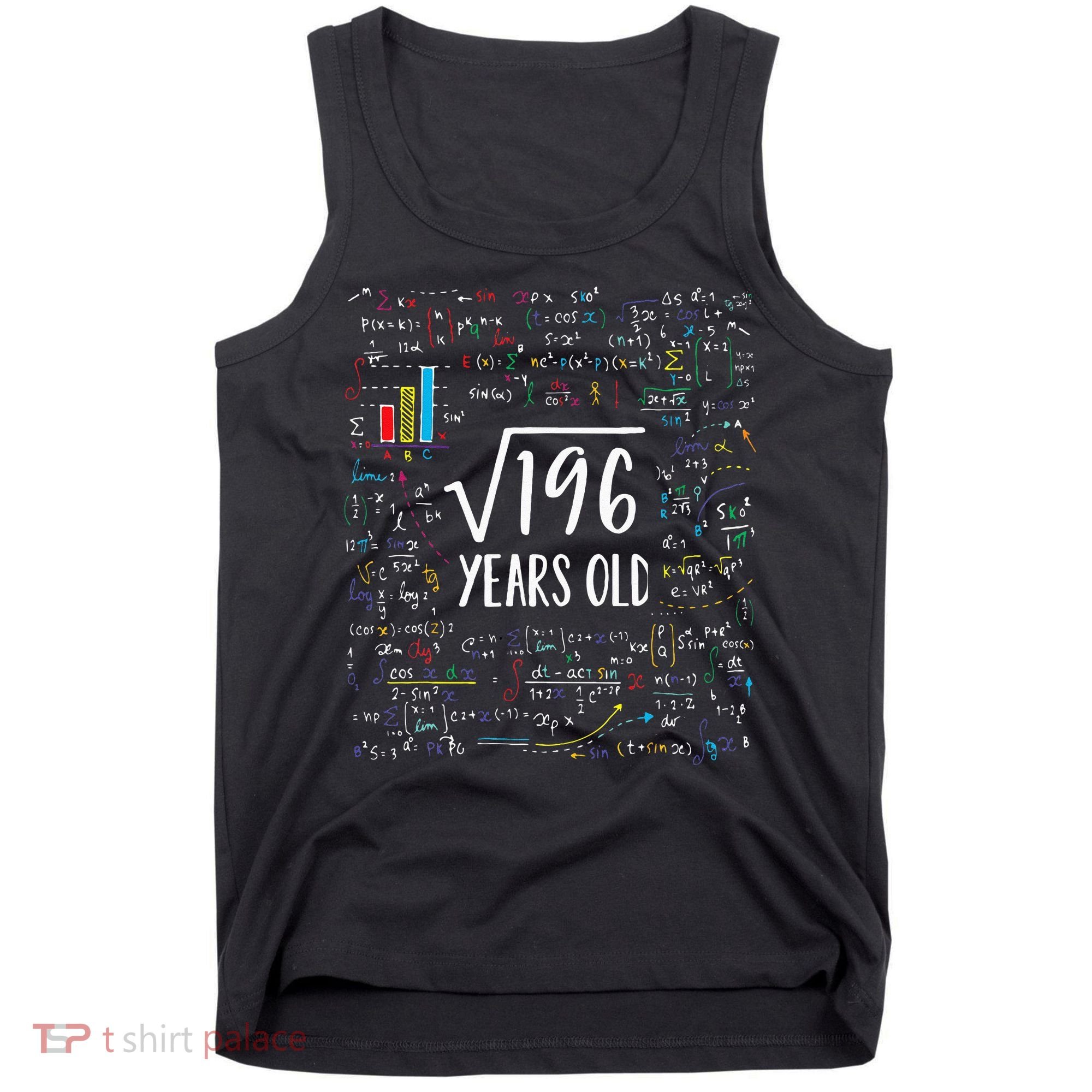 Square Root Of 196 14th Birthday 14 Year Old Gifts Math Bday Tank Top