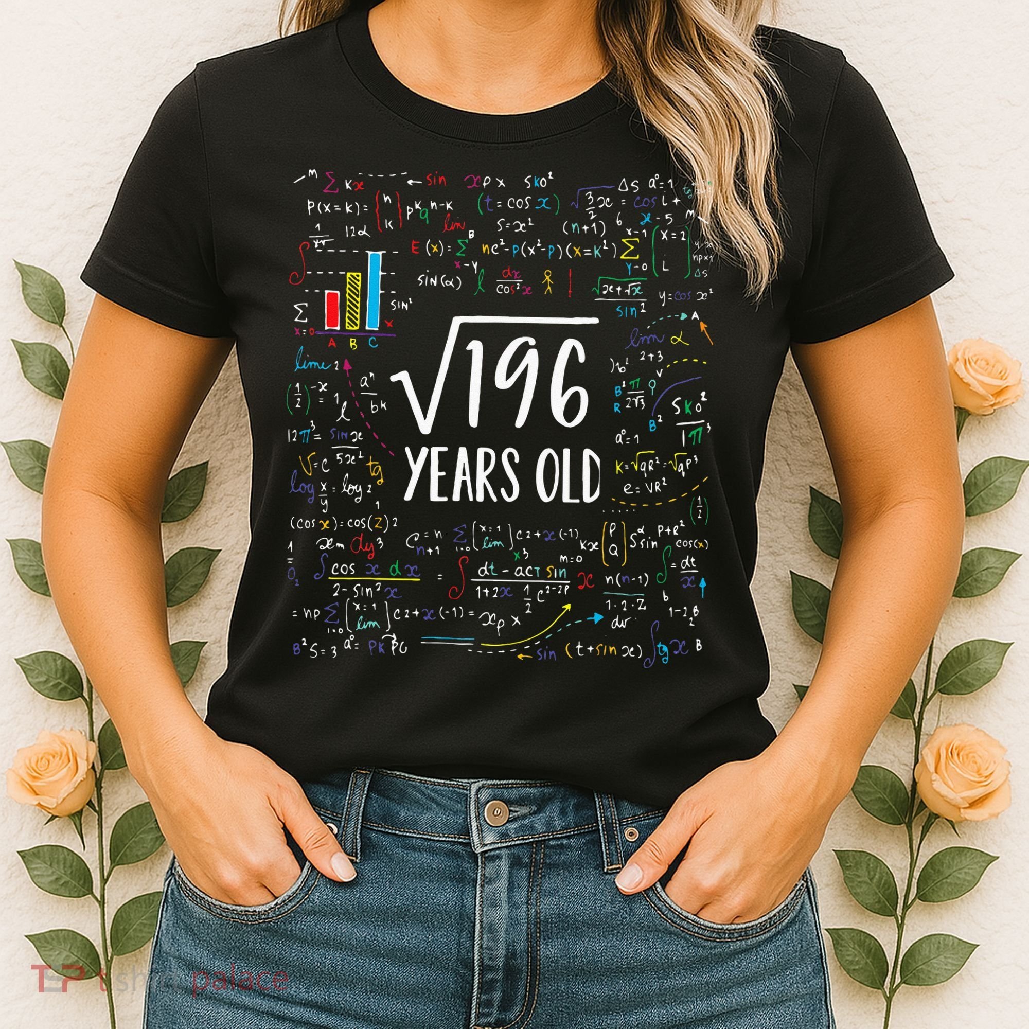 Square Root Of 196 14th Birthday 14 Year Old Gifts Math Bday Women's T-Shirt