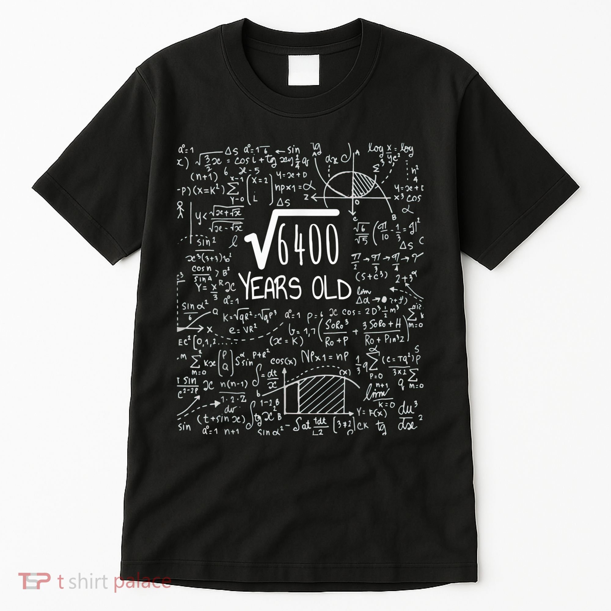 Square Root of 6400: 80 Years Old - 80th Birthday Tall T-Shirt