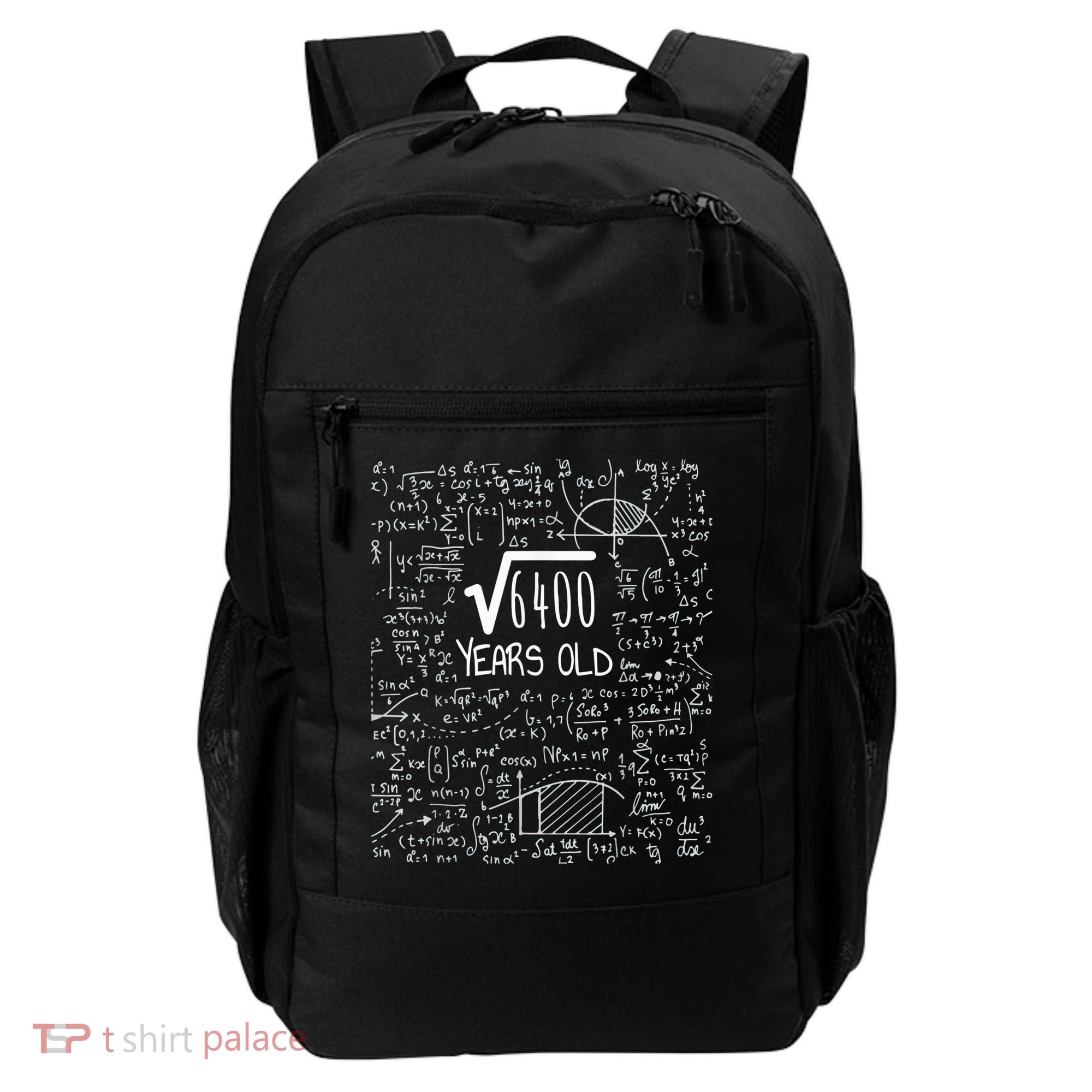 Square Root of 6400: 80 Years Old - 80th Birthday Backpack