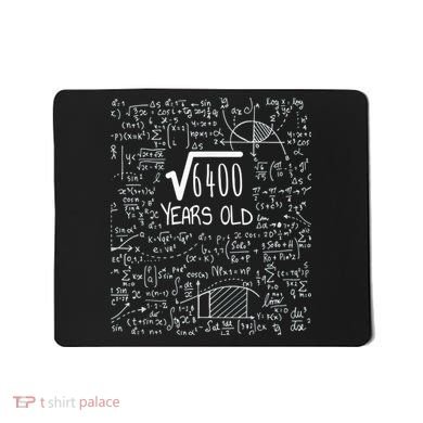 Square Root of 6400: 80 Years Old - 80th Birthday Mousepad