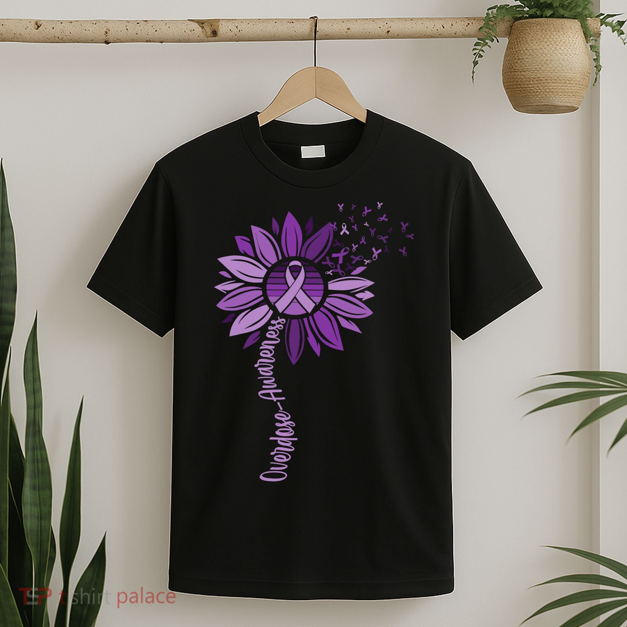 Sunflower Ribbons Overdose Awareness T-Shirt