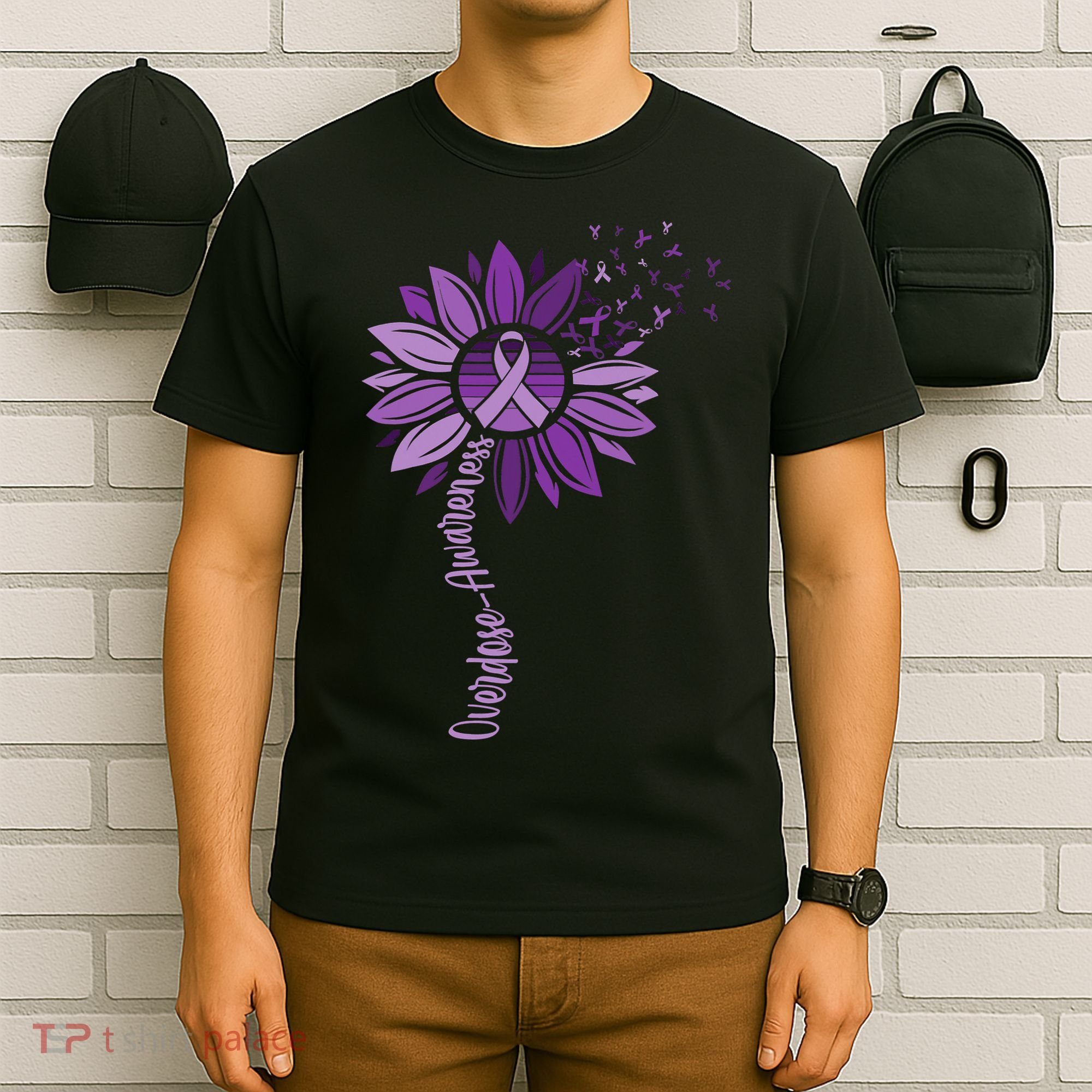 Sunflower Ribbons Overdose Awareness T-Shirt