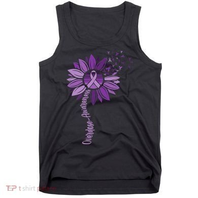 Sunflower Ribbons Overdose Awareness Tank Top
