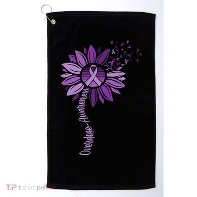 Sunflower Ribbons Overdose Awareness Golf Towel
