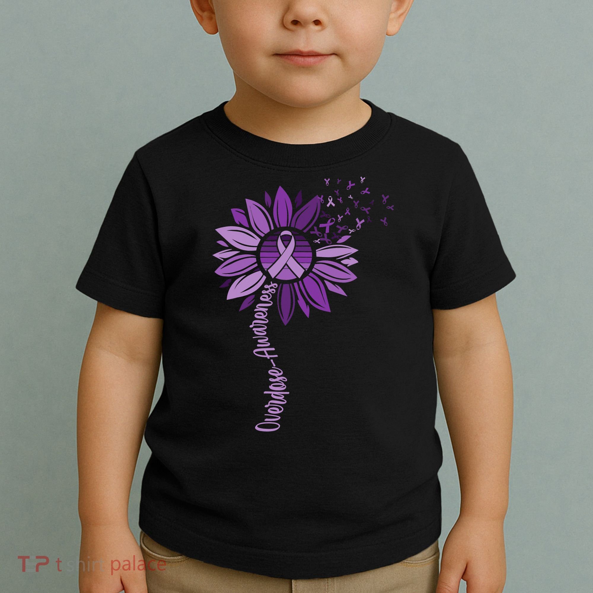 Sunflower Ribbons Overdose Awareness Toddler T-Shirt