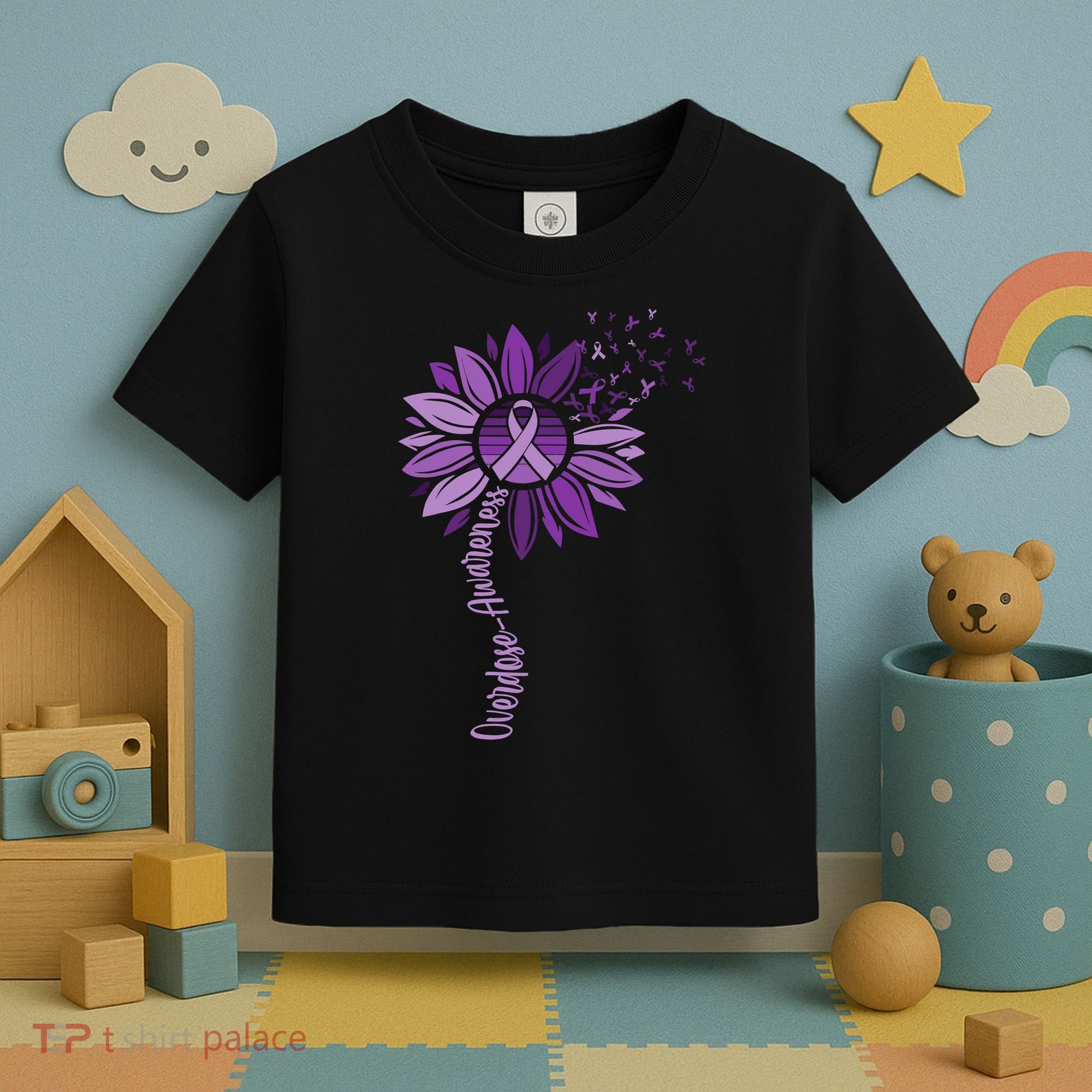 Sunflower Ribbons Overdose Awareness Toddler T-Shirt