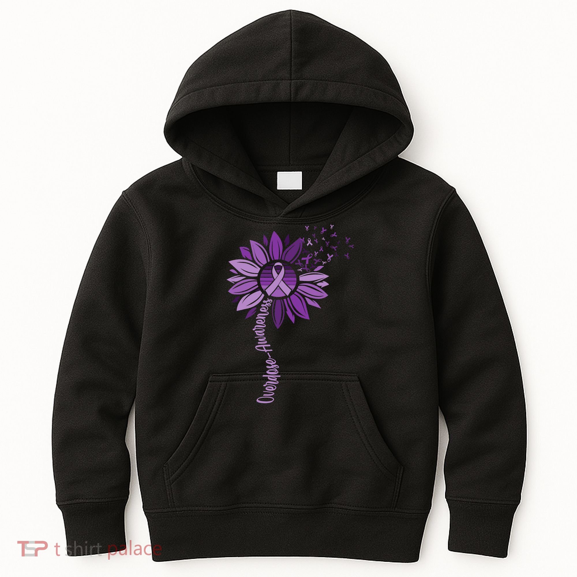 Sunflower Ribbons Overdose Awareness Kids Hoodie