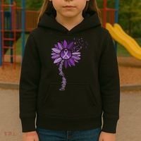 Sunflower Ribbons Overdose Awareness Kids Hoodie thumb 3