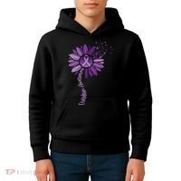 Sunflower Ribbons Overdose Awareness Kids Hoodie thumb 4
