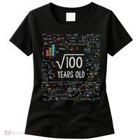 Square Root Of 100 10th Birthday 10 Year Old Gifts Math Bday Women's T-Shirt thumb 0