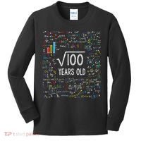 Square Root Of 100 10th Birthday 10 Year Old Gifts Math Bday Kids Long Sleeve Shirt thumb 0