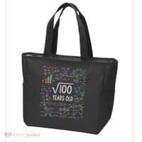 Square Root Of 100 10th Birthday 10 Year Old Gifts Math Bday Tote Bag thumb 3
