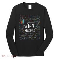 Square Root Of 169 13th Birthday 13 Year Old Gifts Math Bday Long Sleeve Shirt thumb 0