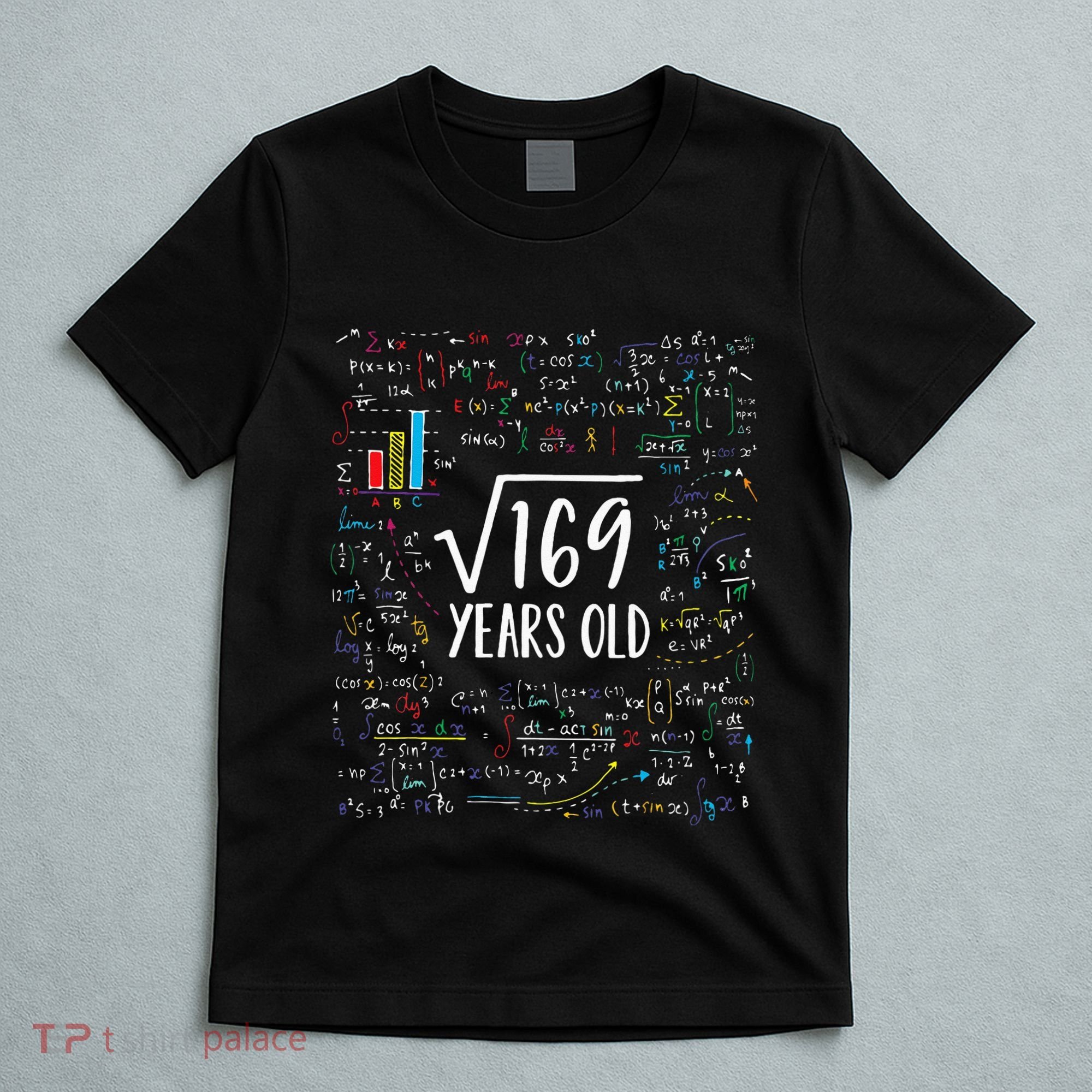 Square Root Of 169 13th Birthday 13 Year Old Gifts Math Bday T-Shirt