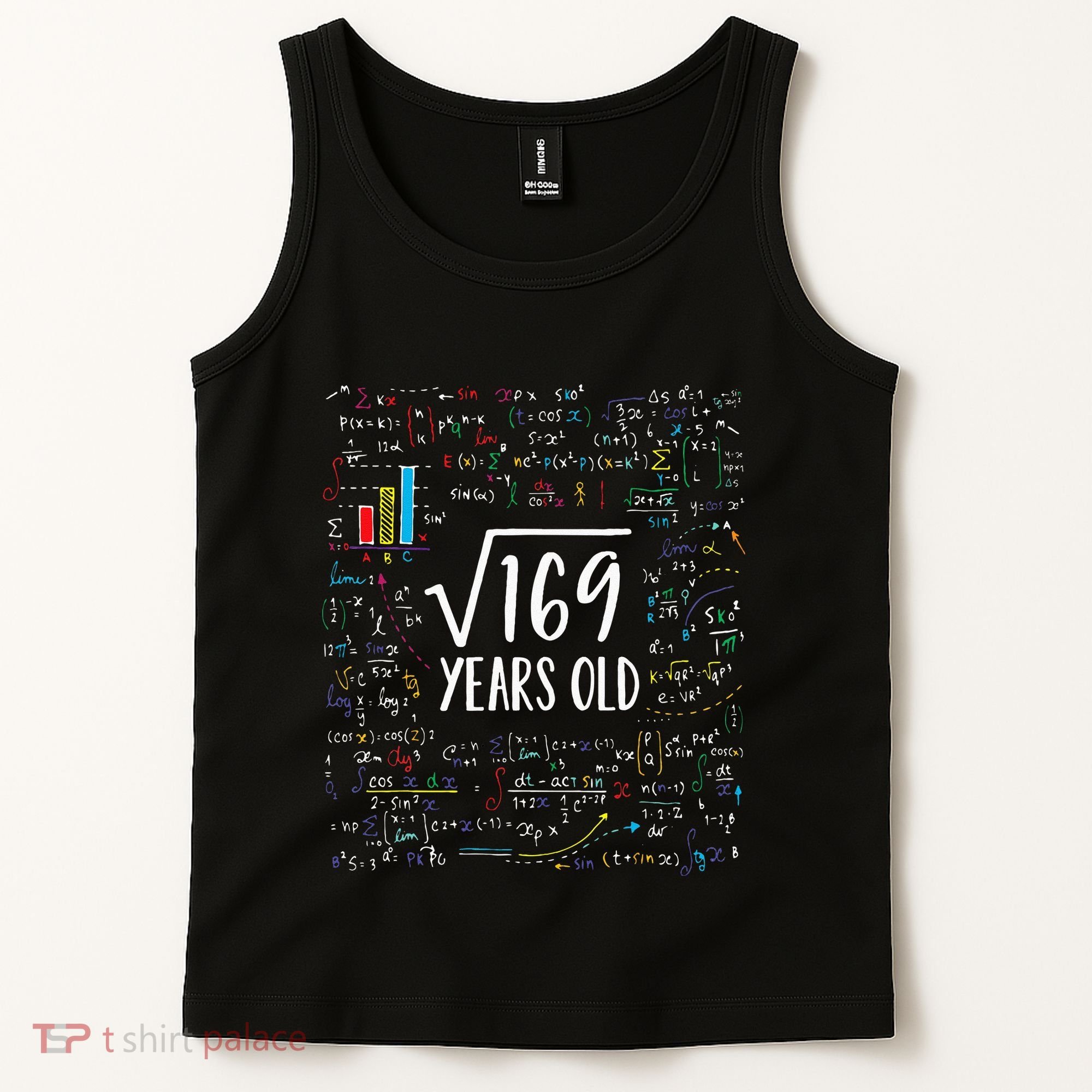 Square Root Of 169 13th Birthday 13 Year Old Gifts Math Bday Tank Top