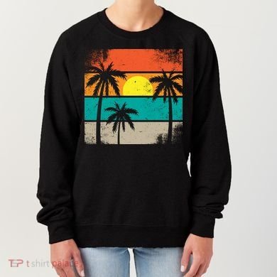 Summer Retro Palm Trees Tropical Women's Sweatshirt
