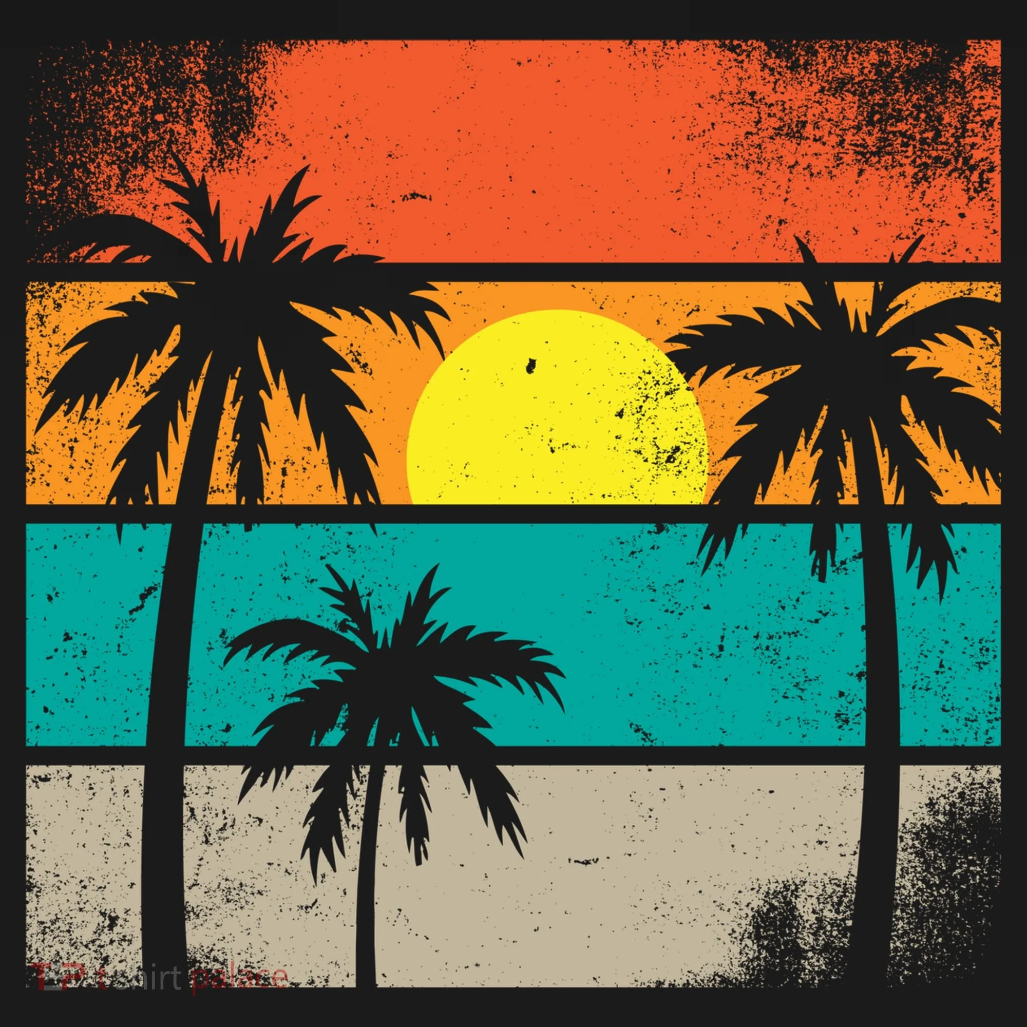 Summer Retro Palm Trees Tropical Doggie Tank