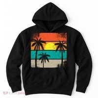 Summer Retro Palm Trees Tropical Hoodie thumb 0