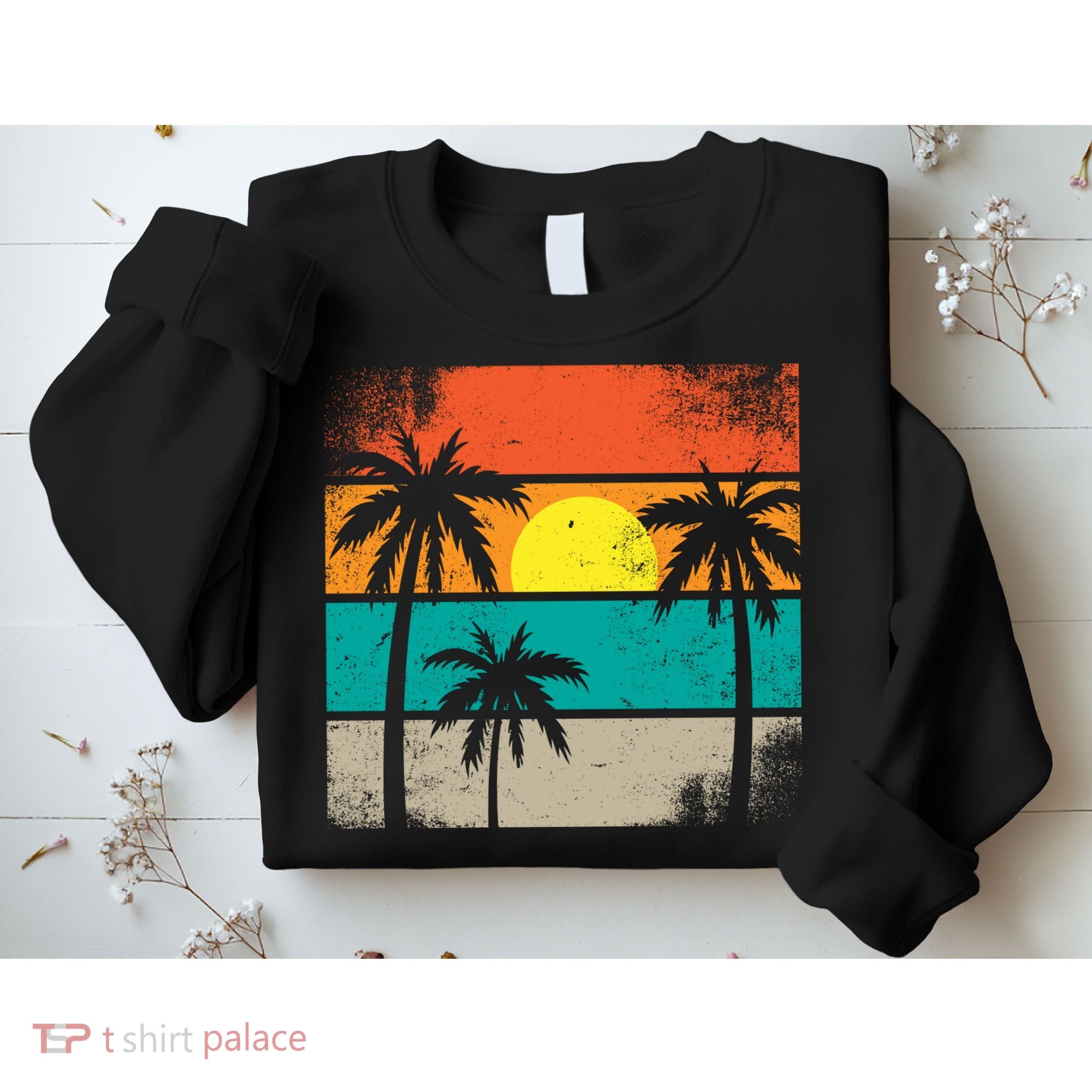 Summer Retro Palm Trees Tropical Sweatshirt