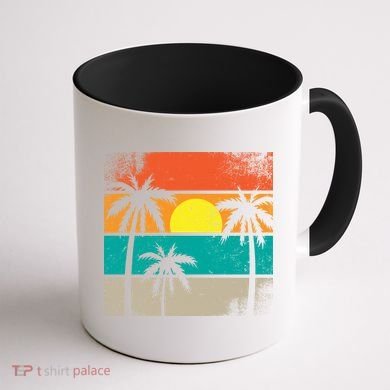 Summer Retro Palm Trees Tropical Coffee Mug back