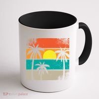 Summer Retro Palm Trees Tropical Coffee Mug thumb 1