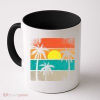 Summer Retro Palm Trees Tropical Coffee Mug thumb 0
