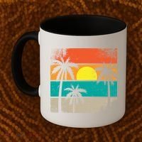 Summer Retro Palm Trees Tropical Coffee Mug thumb 2