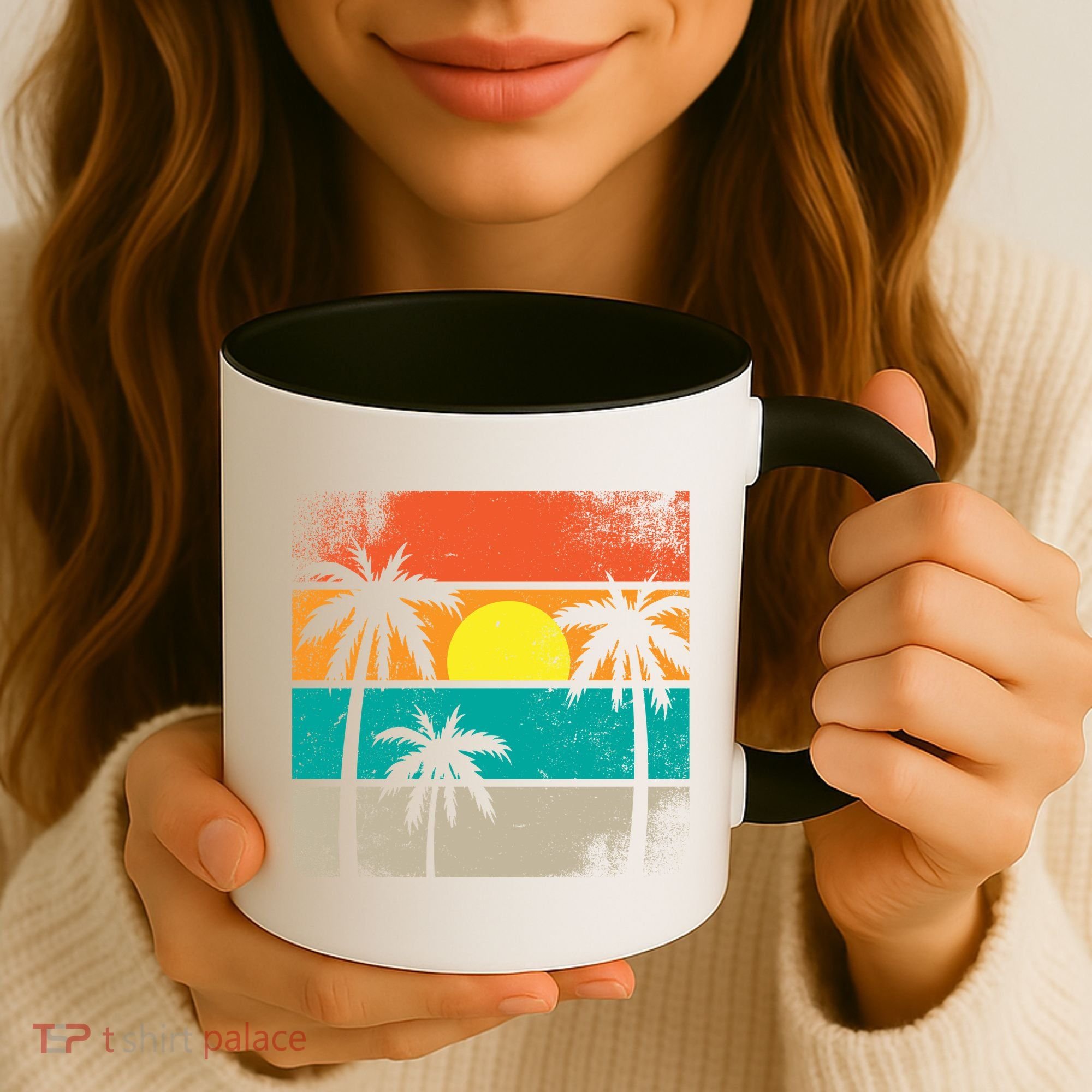 Summer Retro Palm Trees Tropical Coffee Mug