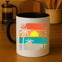 Summer Retro Palm Trees Tropical Coffee Mug thumb 4
