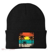 Summer Retro Palm Trees Tropical Beanie thumb 0