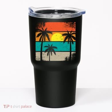 Summer Retro Palm Trees Tropical Tumbler