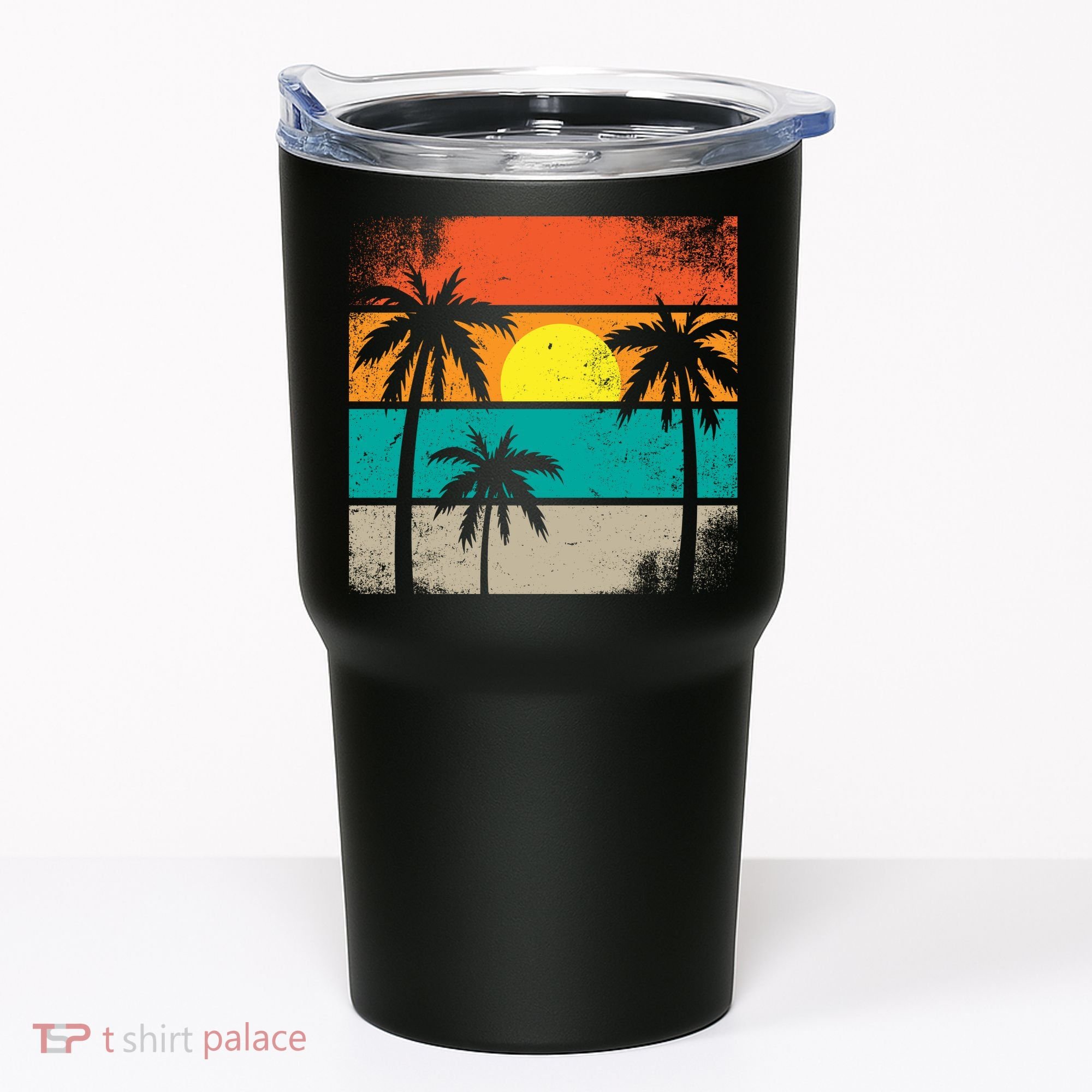 Summer Retro Palm Trees Tropical Tumbler