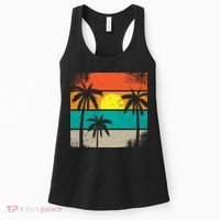 Summer Retro Palm Trees Tropical Women's Tank Top thumb 0