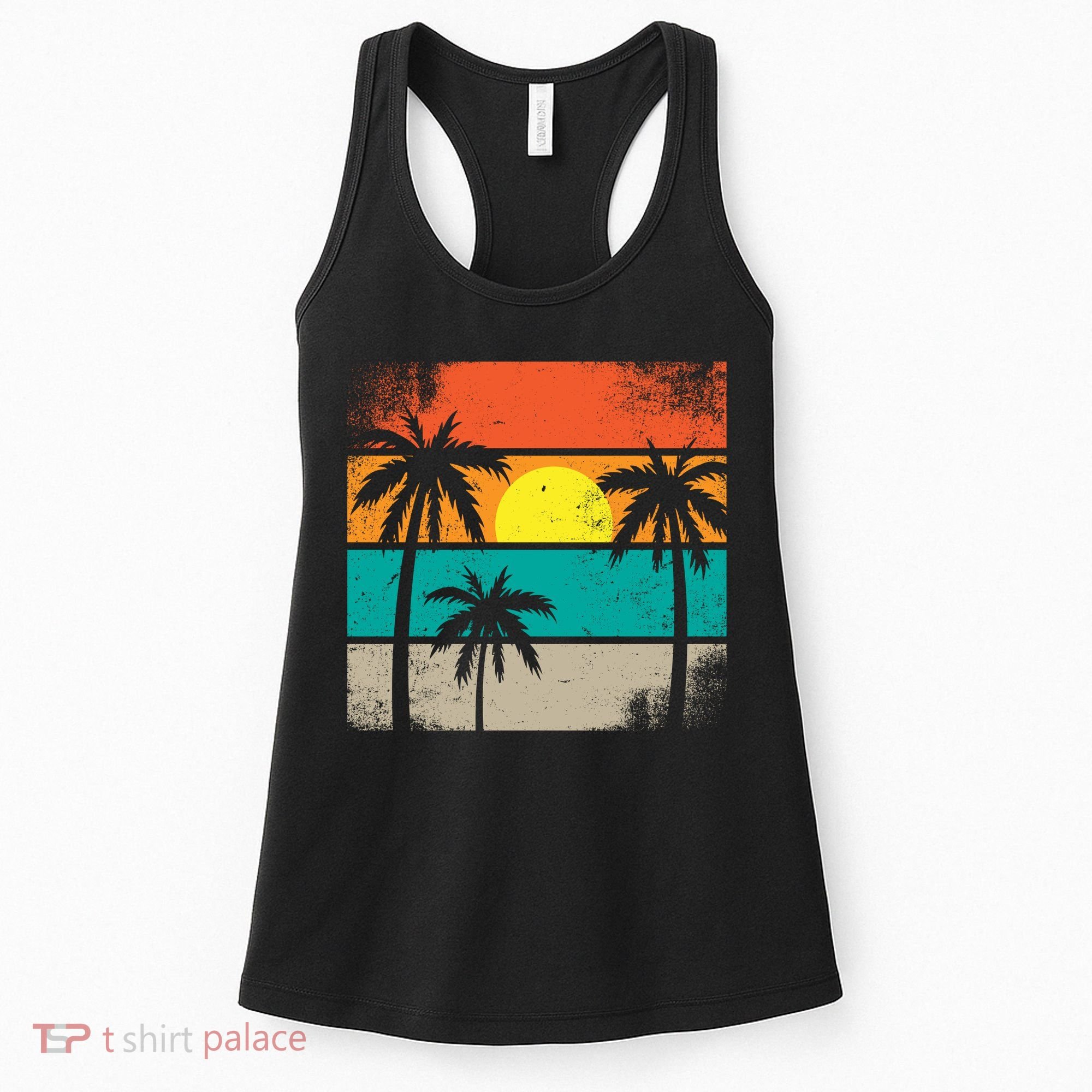 Summer Retro Palm Trees Tropical Women's Tank Top