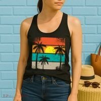 Summer Retro Palm Trees Tropical Women's Tank Top thumb 2