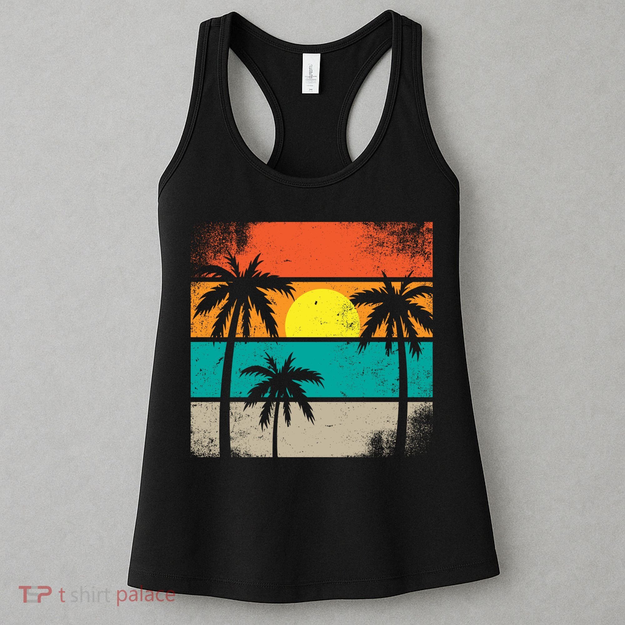 Summer Retro Palm Trees Tropical Women's Tank Top