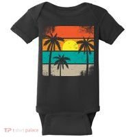 Summer Retro Palm Trees Tropical Baby Bodysuit thumb 0