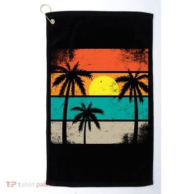 Summer Retro Palm Trees Tropical Golf Towel