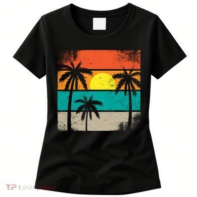 Summer Retro Palm Trees Tropical Women's T-Shirt