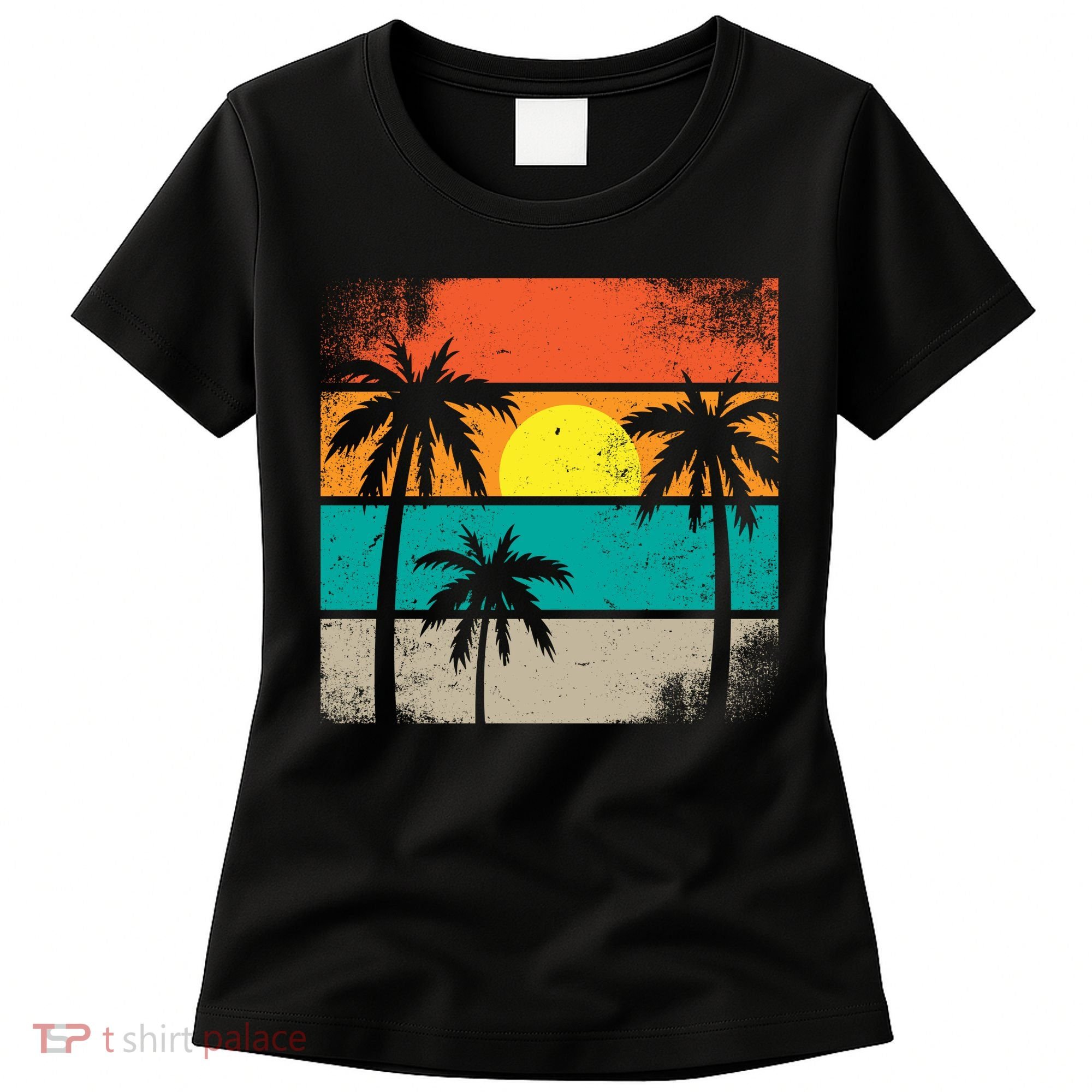 Summer Retro Palm Trees Tropical Women's T-Shirt