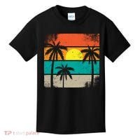 Summer Retro Palm Trees Tropical Kids T-Shirt thumb 0