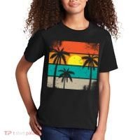 Summer Retro Palm Trees Tropical Kids T-Shirt thumb 2