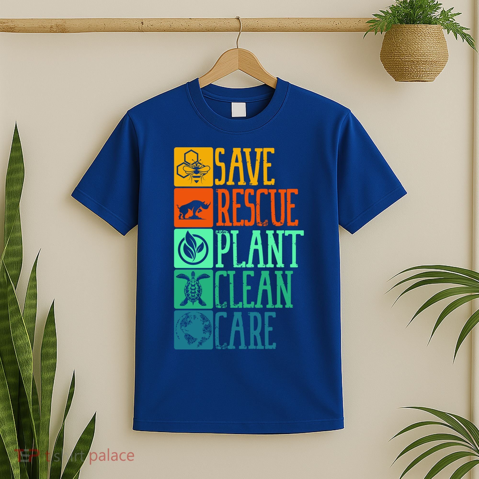 Save Rescue Plant Clean Care Turtle Animal Recycle Earth Day Cute Gift T-Shirt