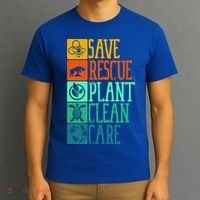 Save Rescue Plant Clean Care Turtle Animal Recycle Earth Day Cute Gift T-Shirt thumb 3