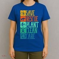Save Rescue Plant Clean Care Turtle Animal Recycle Earth Day Cute Gift T-Shirt thumb 4