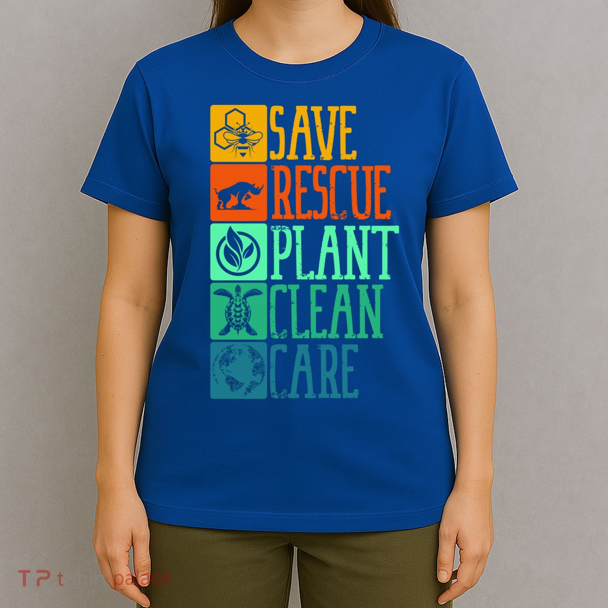 Save Rescue Plant Clean Care Turtle Animal Recycle Earth Day Cute Gift T-Shirt