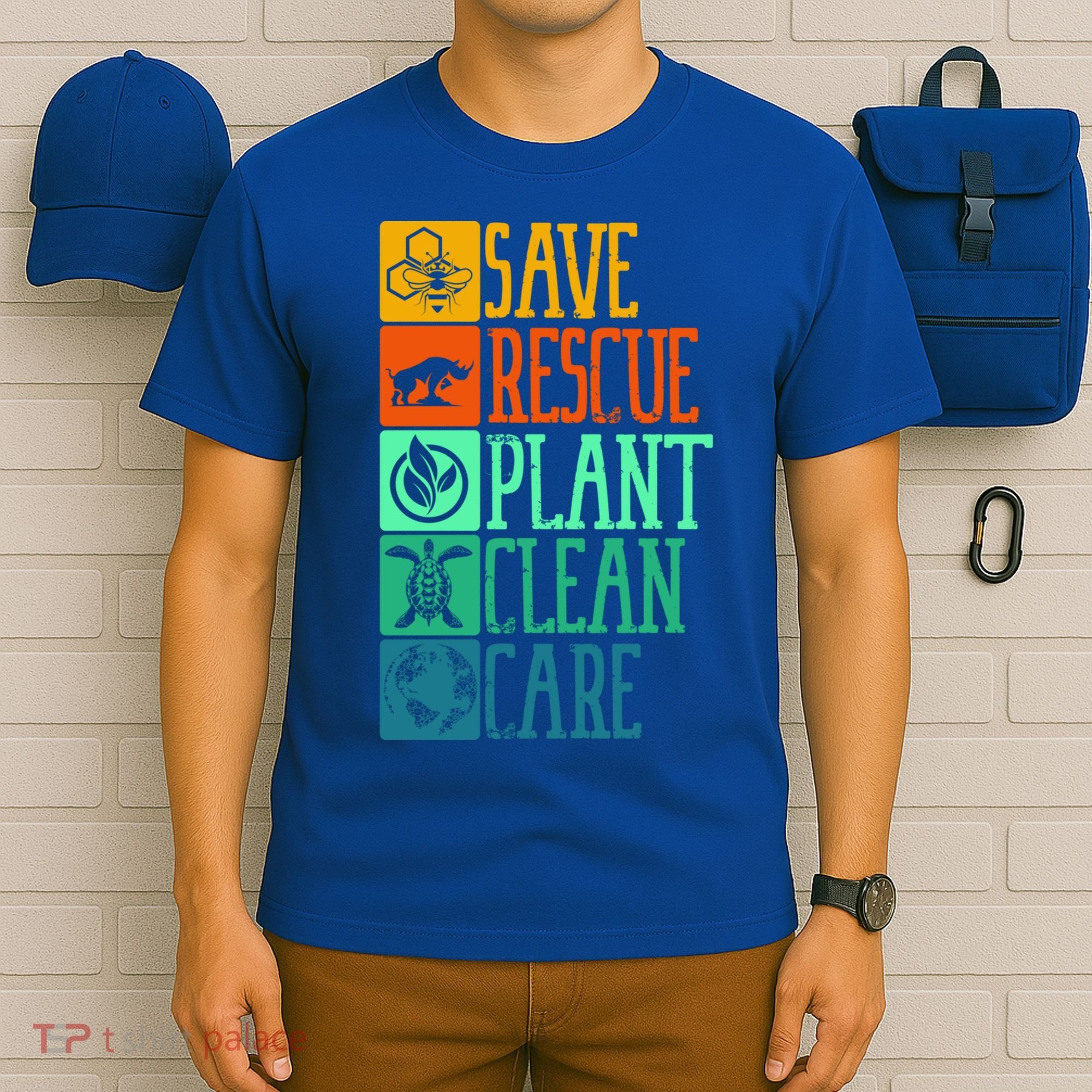 Save Rescue Plant Clean Care Turtle Animal Recycle Earth Day Cute Gift T-Shirt