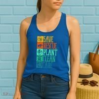 Save Rescue Plant Clean Care Turtle Animal Recycle Earth Day Cute Gift Women's Tank Top thumb 2